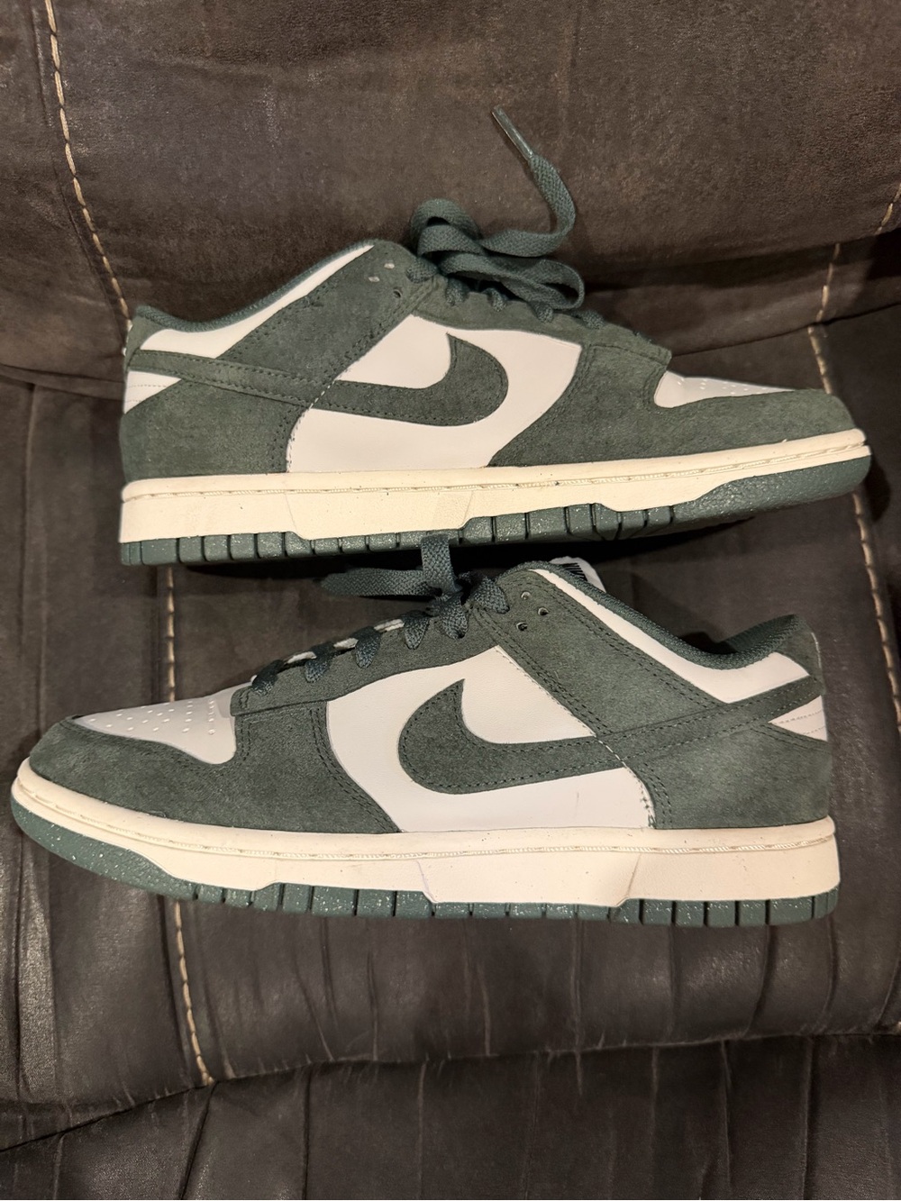 Nike Dunk Low Suede in green and White
